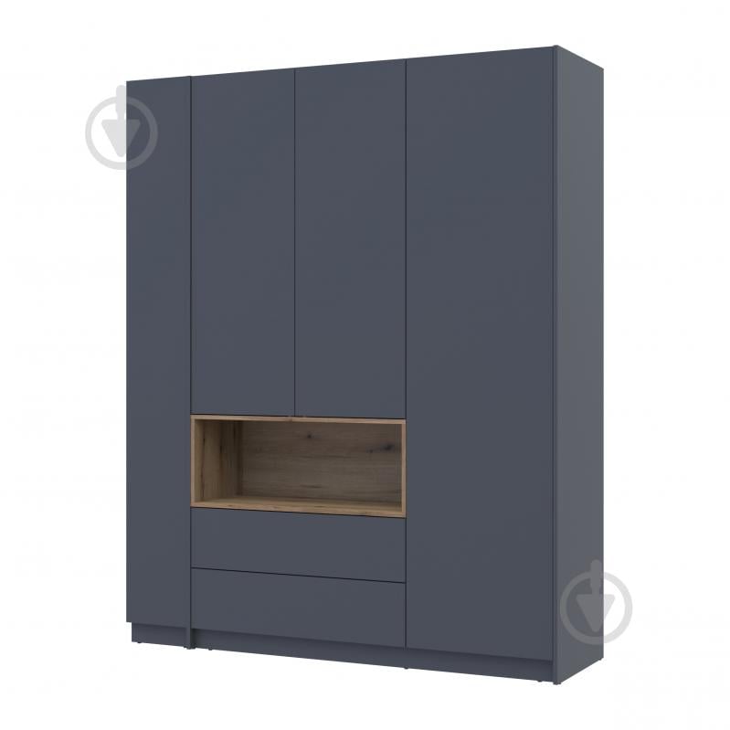 Шафа для одягу Doros Дейл 3ДСП з етажеркою 2200х1780х520 мм графіт / графіт - фото 5 Шафа для одягу Doros Дейл 3ДСП з етажеркою 2200х1780х520 мм графіт / графіт - фото 5