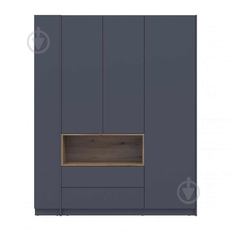 Шафа для одягу Doros Дейл 3ДСП з етажеркою 2200х1780х520 мм графіт / графіт - фото 4 Шафа для одягу Doros Дейл 3ДСП з етажеркою 2200х1780х520 мм графіт / графіт - фото 4