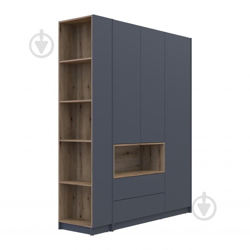 Шафа для одягу Doros Дейл 3ДСП з етажеркою 2200х1780х520 мм графіт / графіт - фото 3 Шафа для одягу Doros Дейл 3ДСП з етажеркою 2200х1780х520 мм графіт / графіт - фото 3