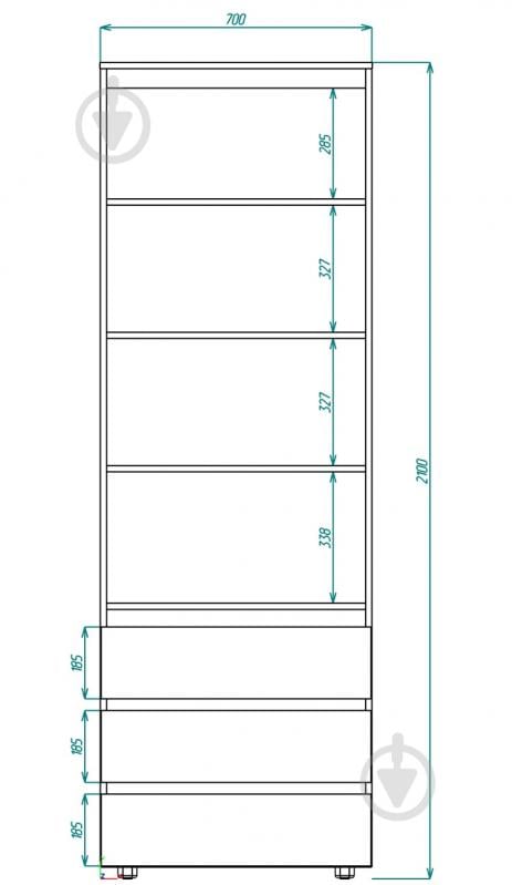 Шкаф для одежды DC STEVE с полками 2100х700х500 мм черный / дуб тахо - фото 3 Шкаф для одежды DC STEVE с полками 2100х700х500 мм черный / дуб тахо - фото 3