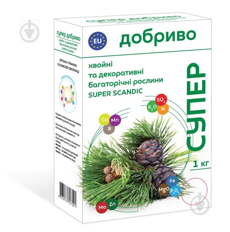 Удобрение для хвойных и декоративных растений Семейный сад Super Scandic 1 кг - фото 1