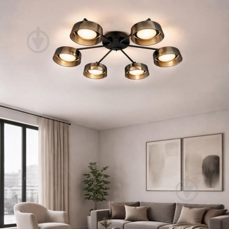Люстра потолочная LIGHT SET DUSHA MS228 6x12 Вт GX53 черный/дымчатый - фото 1