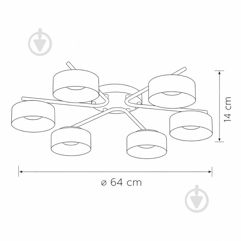 Люстра потолочная LIGHT SET DUSHA MS228 6x12 Вт GX53 черный/дымчатый - фото 7