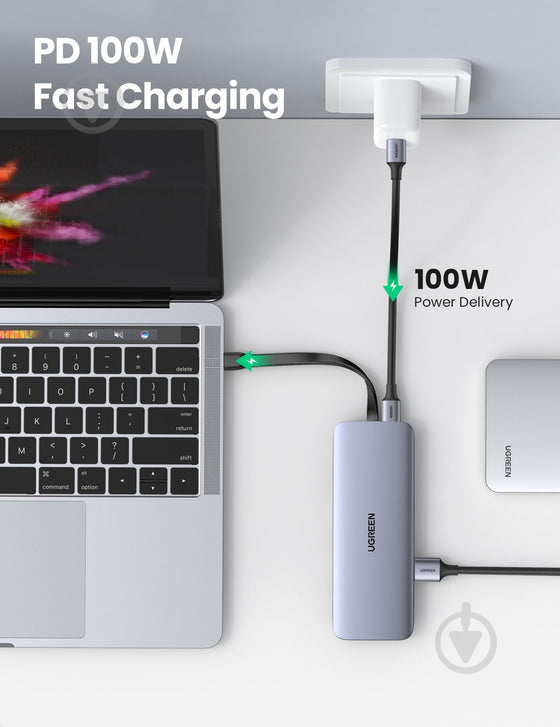 Док-станція UGREEN 9-in-1 USB C Hub silver (70409) - фото 3