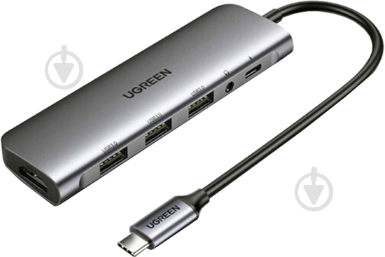 Док-станция UGREEN USB 3.0 Type-C - USB 3.0x3/HDMI/jack 3.5mm/PD CM136 (80132) - фото 1