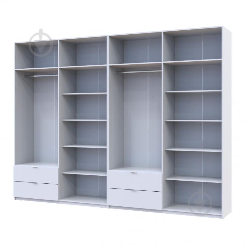 Шкаф для одежды Doros Лукас 4+4ДСП 2400х3200х500 мм белый / белый - фото 3