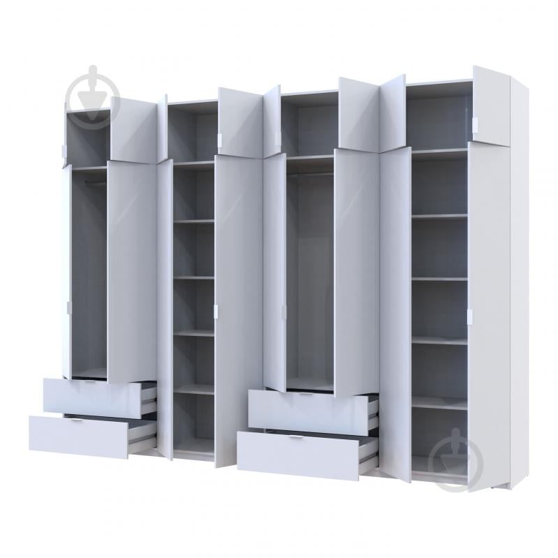 Шкаф для одежды Doros Лукас 4+4ДСП 2400х3200х500 мм белый / белый - фото 2