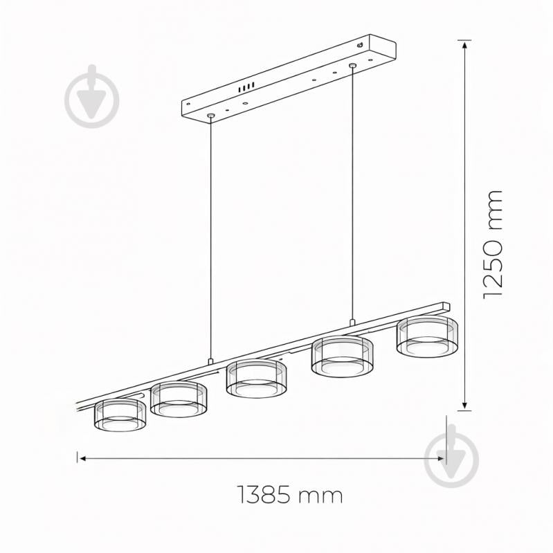 Люстра подвесная LIGHT SET DUSHA MS241 5x12 Вт GX53 белый/дымчатый - фото 4