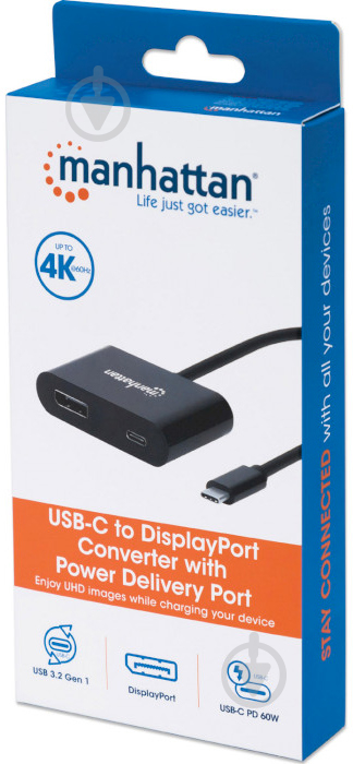 Док-станція Intracom USB 3.1 Type-C - DisplayPort(Thunderbolt 3)/PD 60W black (153447) - фото 4