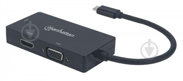 Док-станція Intracom Manhattan USB Type-C-HDMI/DVI-I/VGA black (152983) - фото 1