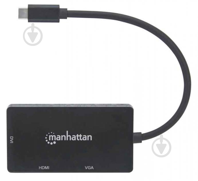 Док-станція Intracom Manhattan USB Type-C-HDMI/DVI-I/VGA black (152983) - фото 2