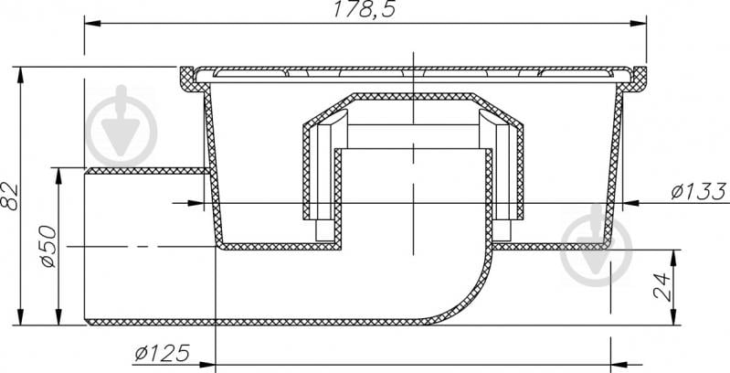 Душевой трап Water House Трап D50 нержавеющая решетка 150х150 поплавковой-мембранный барьер - фото 7