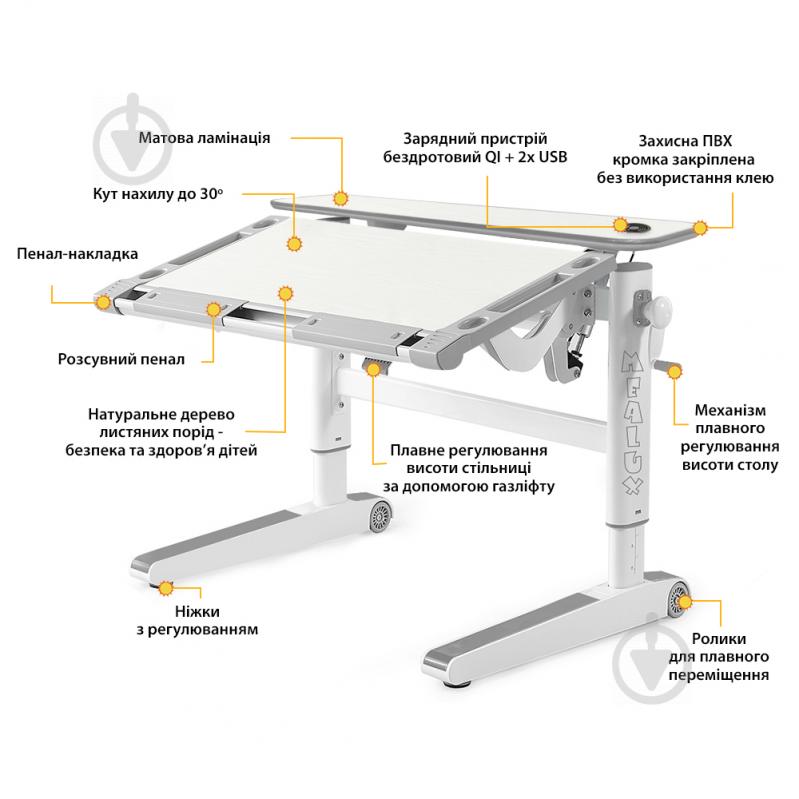 Детский стол Mealux Ergowood M Multicolor TG Energy (BD-800 TG/MC Energy) - фото 3