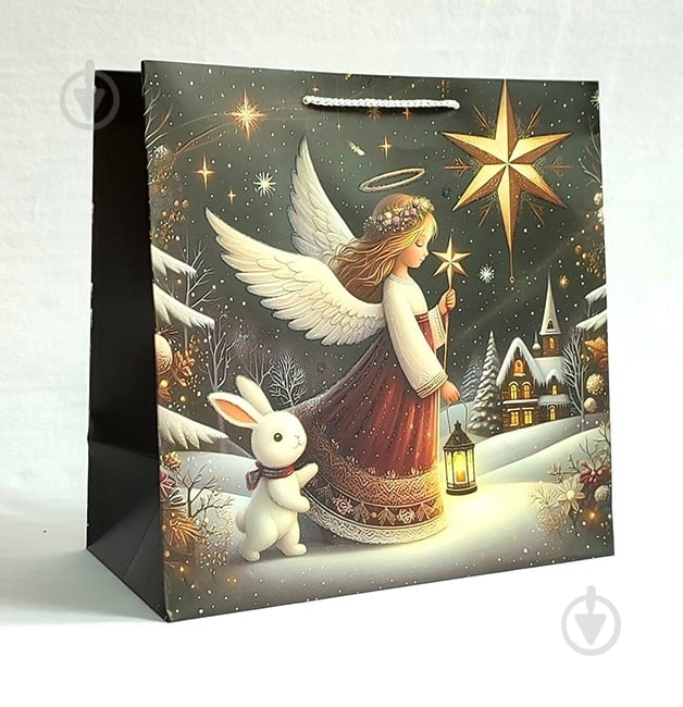 Пакет подарочный Рождественская история 38x38x20 см Гулівер Країна - фото 1 Пакет подарочный Рождественская история 38x38x20 см Гулівер Країна - фото 1