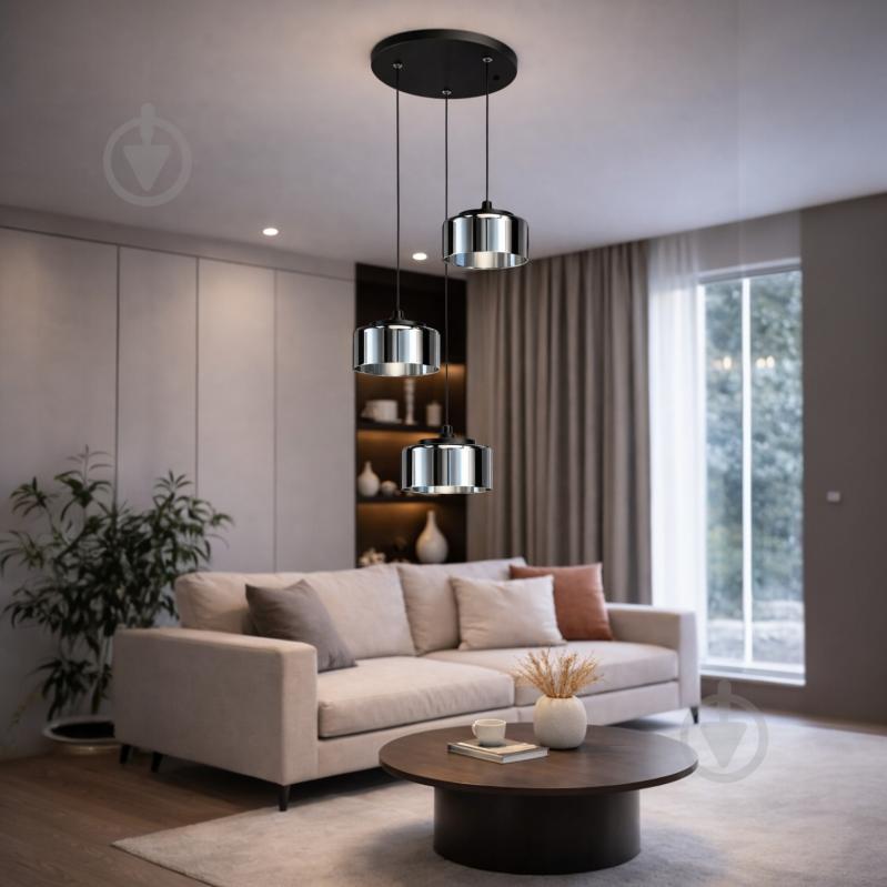 Люстра подвесная LIGHT SET DUSHA MS241-D3 3x12 Вт GX53 черный/дымчатый - фото 2