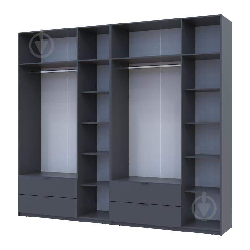 Шкаф для одежды Doros Лукас 3+3ДСП 2400х2700х500 мм графит / графит - фото 3 Шкаф для одежды Doros Лукас 3+3ДСП 2400х2700х500 мм графит / графит - фото 3