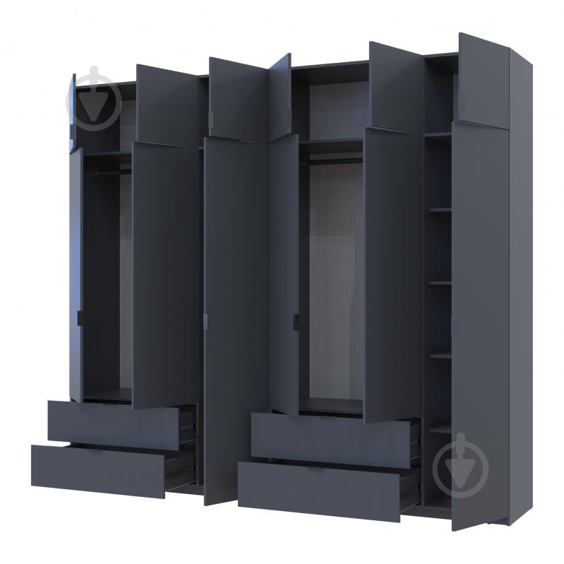 Шкаф для одежды Doros Лукас 3+3ДСП 2400х2700х500 мм графит / графит - фото 2 Шкаф для одежды Doros Лукас 3+3ДСП 2400х2700х500 мм графит / графит - фото 2