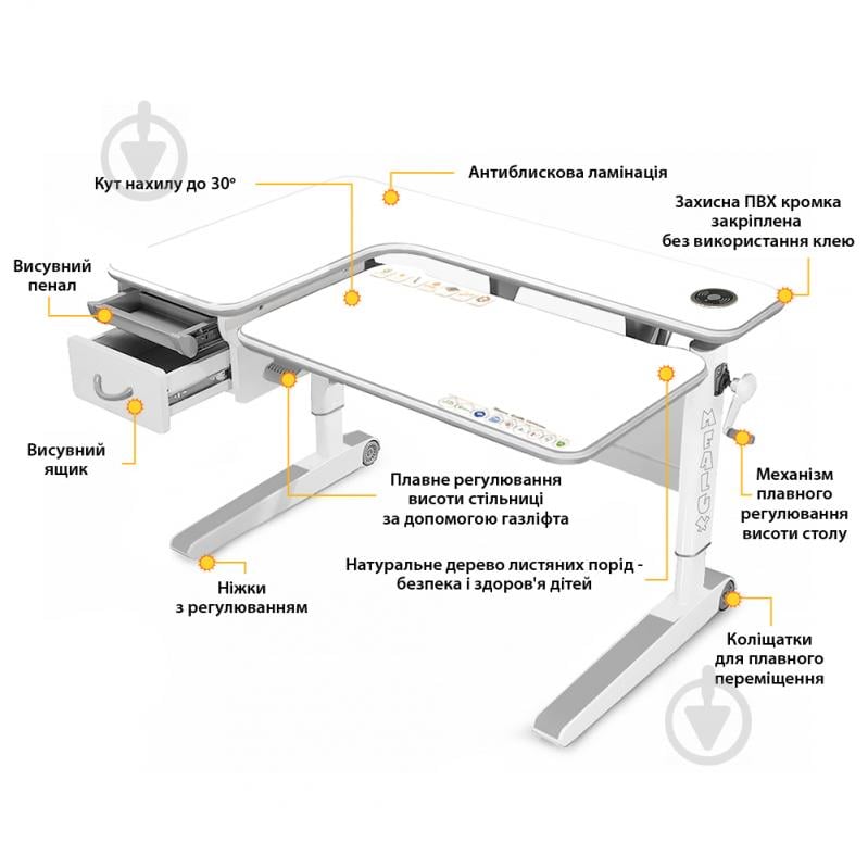 Дитячий стіл Mealux Woodville Multicolor W Energy (BD-850 W/MC Energy) - фото 4