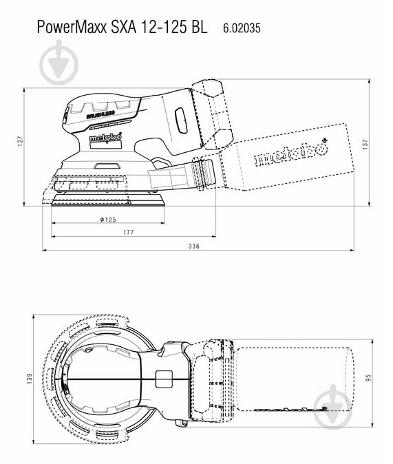 Ексцентрикова шліфмашина Metabo PowerMaxx SXA 12-125 BL 602035850 - фото 7