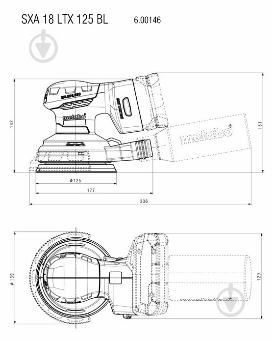 Ексцентрикова шліфмашина Metabo SXA 18 LTX 125 BL 600146840 - фото 4