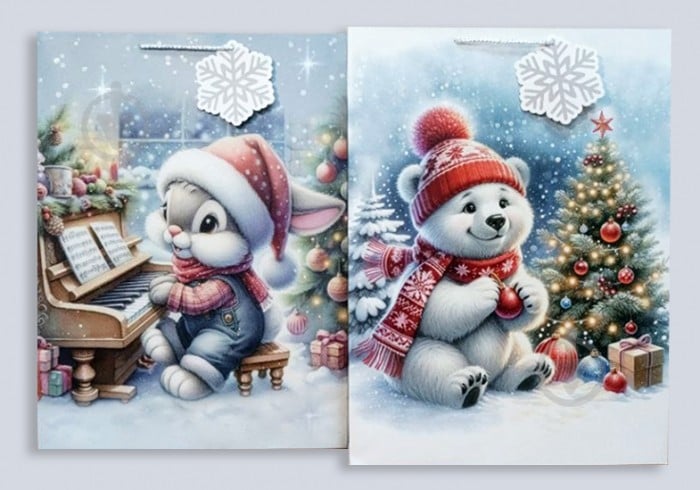 Пакет подарочный 32х44х20 см "Мелодия зимы" Гулівер Країна - фото 1 Пакет подарочный 32х44х20 см "Мелодия зимы" Гулівер Країна - фото 1