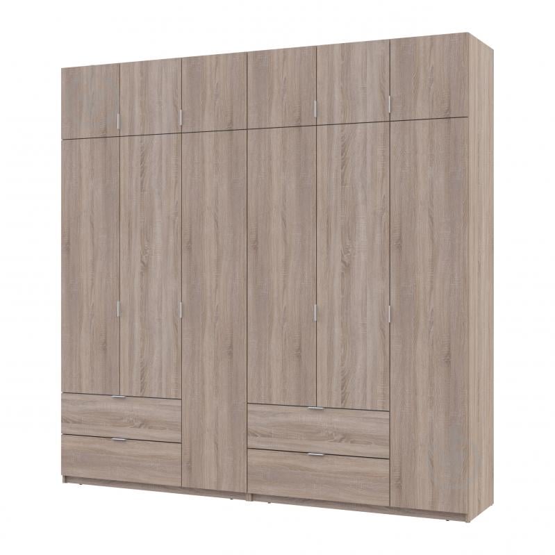 Шафа для одягу Doros Лукас 3+3ДСП 2400х2400х500 мм дуб сонома / дуб сонома - фото 1 Шафа для одягу Doros Лукас 3+3ДСП 2400х2400х500 мм дуб сонома / дуб сонома - фото 1