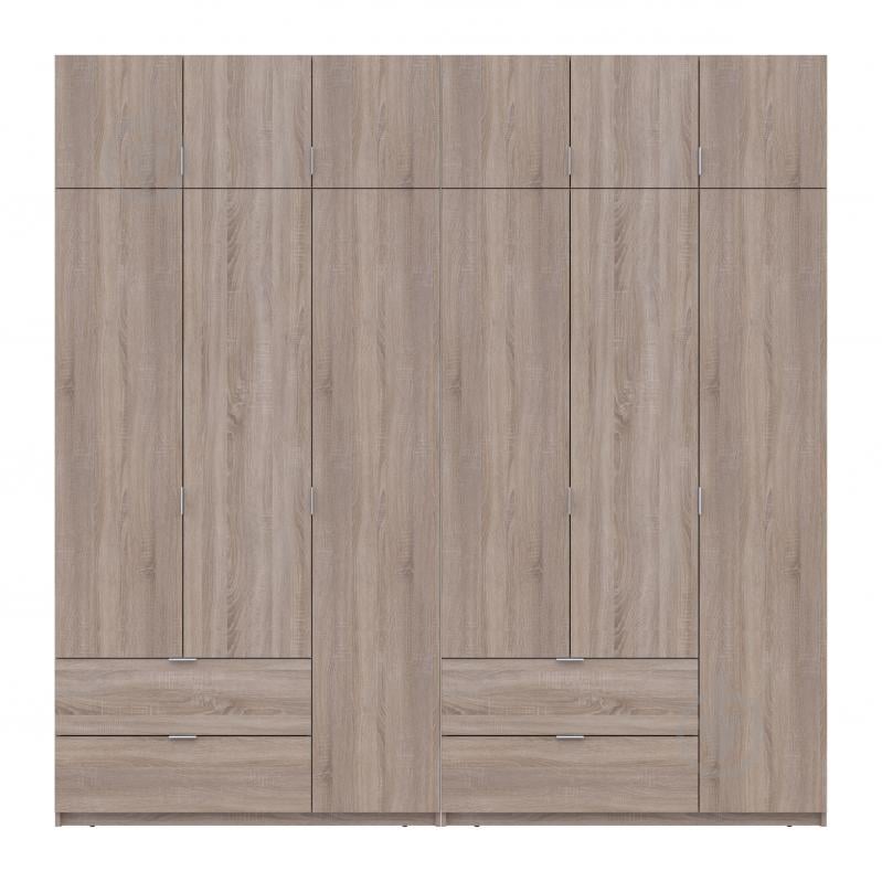 Шафа для одягу Doros Лукас 3+3ДСП 2400х2400х500 мм дуб сонома / дуб сонома - фото 4 Шафа для одягу Doros Лукас 3+3ДСП 2400х2400х500 мм дуб сонома / дуб сонома - фото 4