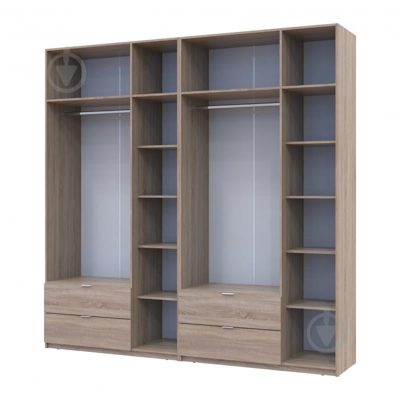 Шафа для одягу Doros Лукас 3+3ДСП 2400х2400х500 мм дуб сонома / дуб сонома - фото 3 Шафа для одягу Doros Лукас 3+3ДСП 2400х2400х500 мм дуб сонома / дуб сонома - фото 3