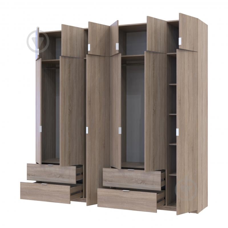 Шафа для одягу Doros Лукас 3+3ДСП 2400х2400х500 мм дуб сонома / дуб сонома - фото 2 Шафа для одягу Doros Лукас 3+3ДСП 2400х2400х500 мм дуб сонома / дуб сонома - фото 2