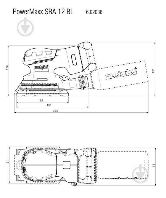 Вібраційна шліфмашина Metabo PowerMaxx SRA 12 BL SET 602036850 - фото 9