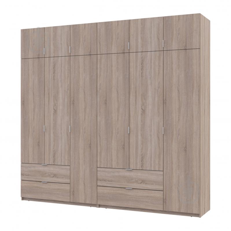 Шафа для одягу Doros Лукас 3+3ДСП 2400х2550х500 мм дуб сонома / дуб сонома - фото 1 Шафа для одягу Doros Лукас 3+3ДСП 2400х2550х500 мм дуб сонома / дуб сонома - фото 1