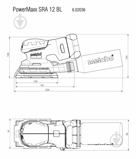 Вібраційна шліфмашина Metabo PowerMaxx SRA 12 BL SET 602036920 - фото 8