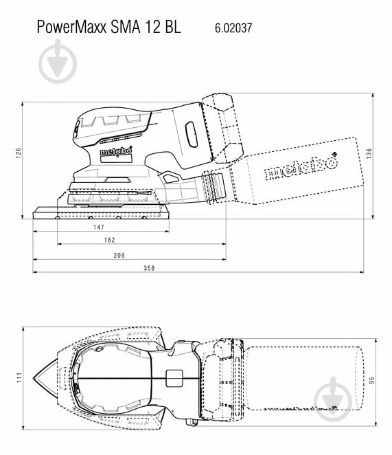 Вібраційна шліфмашина Metabo PowerMaxx SMA 12 BL 602037850 - фото 10