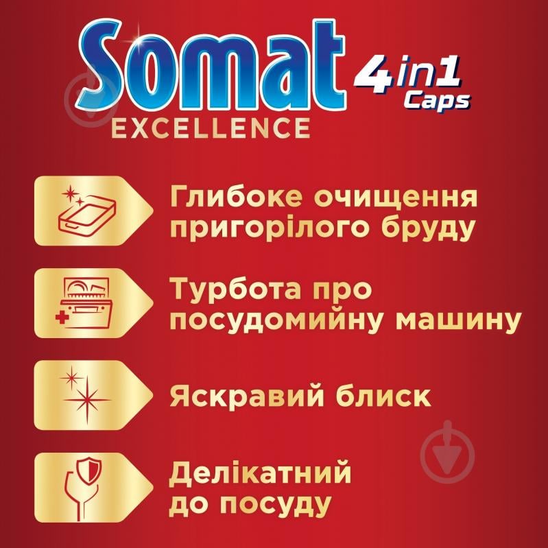 Набір таблеток для посудомийних машин Somat Exellence 4in1 (60+60 шт.) 120 шт. - фото 2