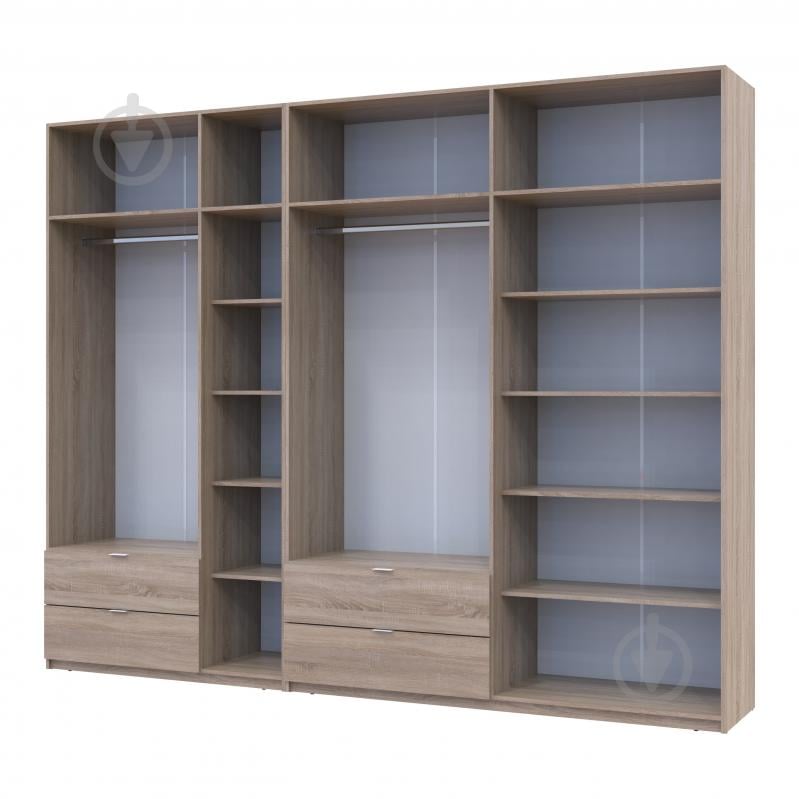 Шкаф для одежды Doros Лукас 3+4ДСП 2400х3000х500 мм дуб сонома / дуб сонома - фото 3 Шкаф для одежды Doros Лукас 3+4ДСП 2400х3000х500 мм дуб сонома / дуб сонома - фото 3