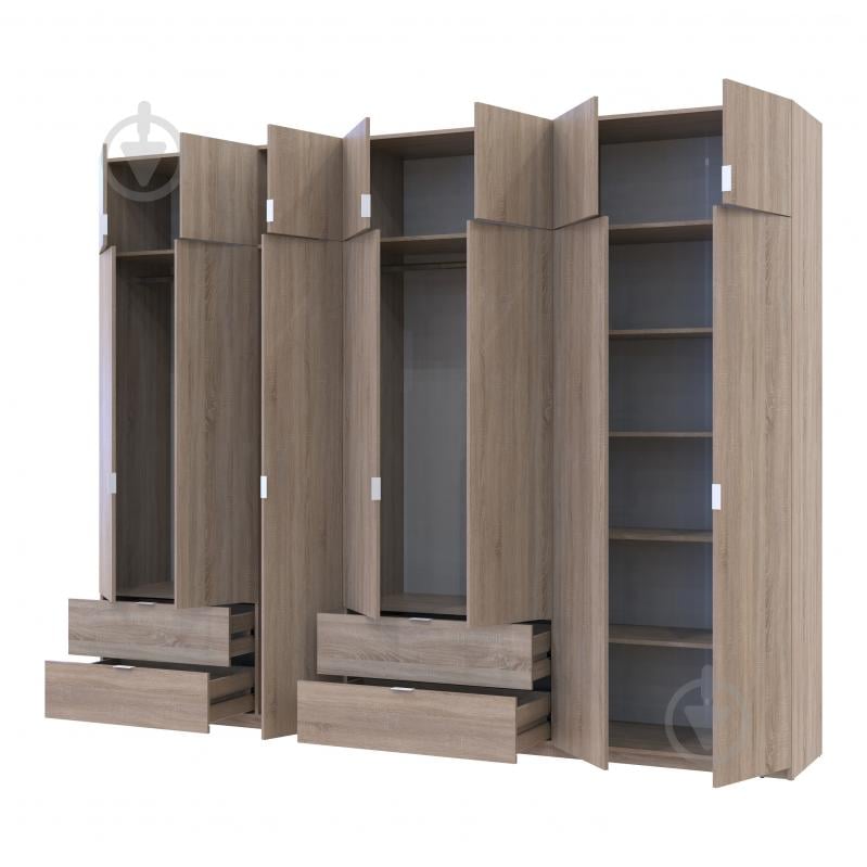 Шкаф для одежды Doros Лукас 3+4ДСП 2400х3000х500 мм дуб сонома / дуб сонома - фото 2 Шкаф для одежды Doros Лукас 3+4ДСП 2400х3000х500 мм дуб сонома / дуб сонома - фото 2