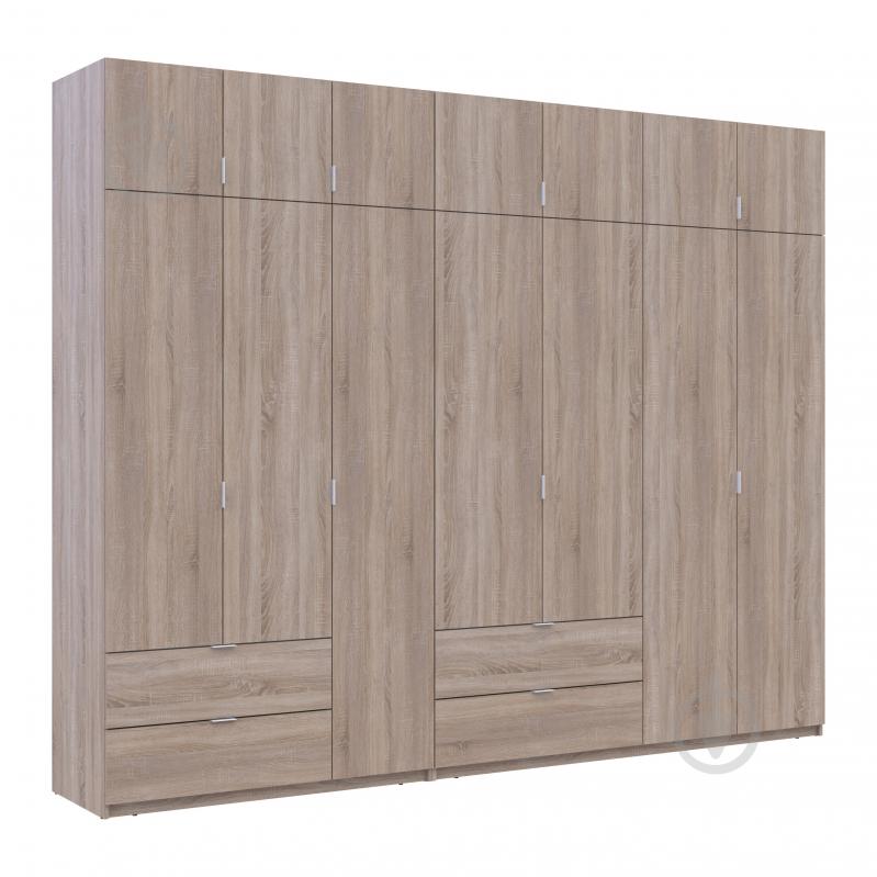 Шкаф для одежды Doros Лукас 3+4ДСП 2400х3000х500 мм дуб сонома / дуб сонома - фото 6 Шкаф для одежды Doros Лукас 3+4ДСП 2400х3000х500 мм дуб сонома / дуб сонома - фото 6