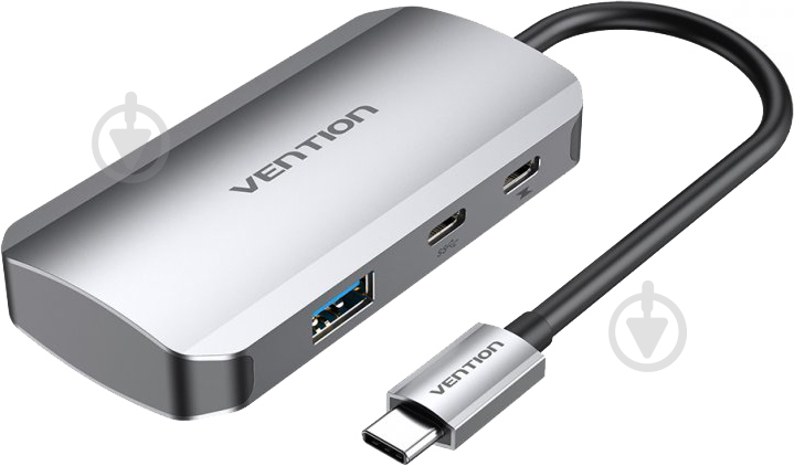 Док-станция Vention USB3.1 Type-C - USB 3.0x3/USB-C Gen 1/PD 100W Hub 5-in-1 silver (TNDHB) - фото 1