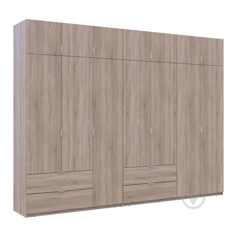 Шкаф для одежды Doros Лукас 3+4ДСП 2400х3150х500 мм дуб сонома / дуб сонома - фото 6 Шкаф для одежды Doros Лукас 3+4ДСП 2400х3150х500 мм дуб сонома / дуб сонома - фото 6