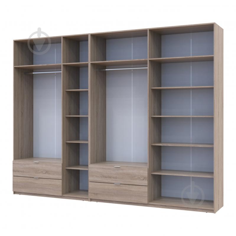 Шкаф для одежды Doros Лукас 3+4ДСП 2400х3150х500 мм дуб сонома / дуб сонома - фото 3 Шкаф для одежды Doros Лукас 3+4ДСП 2400х3150х500 мм дуб сонома / дуб сонома - фото 3