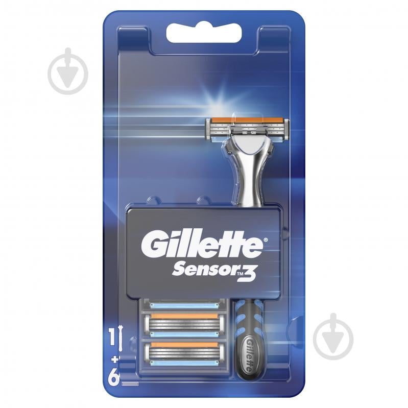 Станок для гоління Gillette Sensor3 + 6 змінних картриджів - фото 2