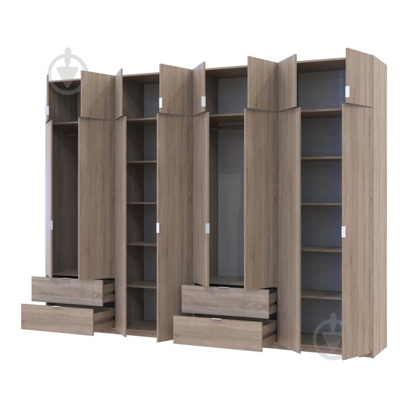 Шафа для одягу Doros Лукас 4+4ДСП 2400х3200х500 мм дуб сонома / дуб сонома - фото 2