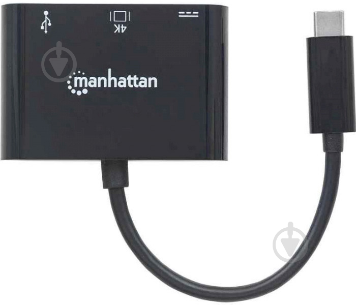 Док-станція Intracom USB3.1 Type-C — USB3.0/HDMI/USB-C (F) black (152037) - фото 4