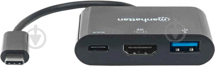 Док-станція Intracom USB3.1 Type-C — USB3.0/HDMI/USB-C (F) black (152037) - фото 3