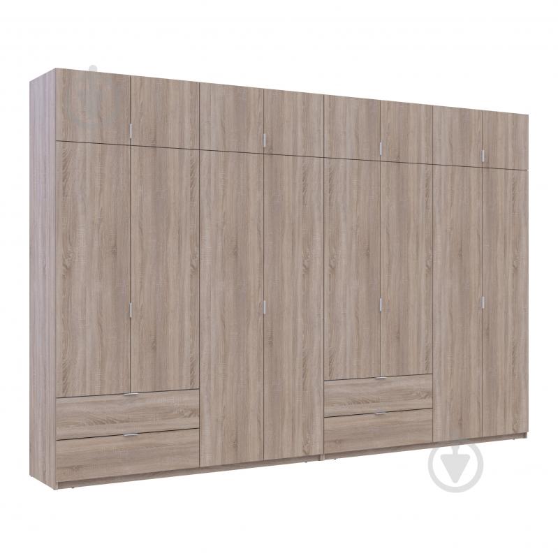 Шафа для одягу Doros Лукас 4+4ДСП 2400х3600х500 мм дуб сонома / дуб сонома - фото 6 Шафа для одягу Doros Лукас 4+4ДСП 2400х3600х500 мм дуб сонома / дуб сонома - фото 6