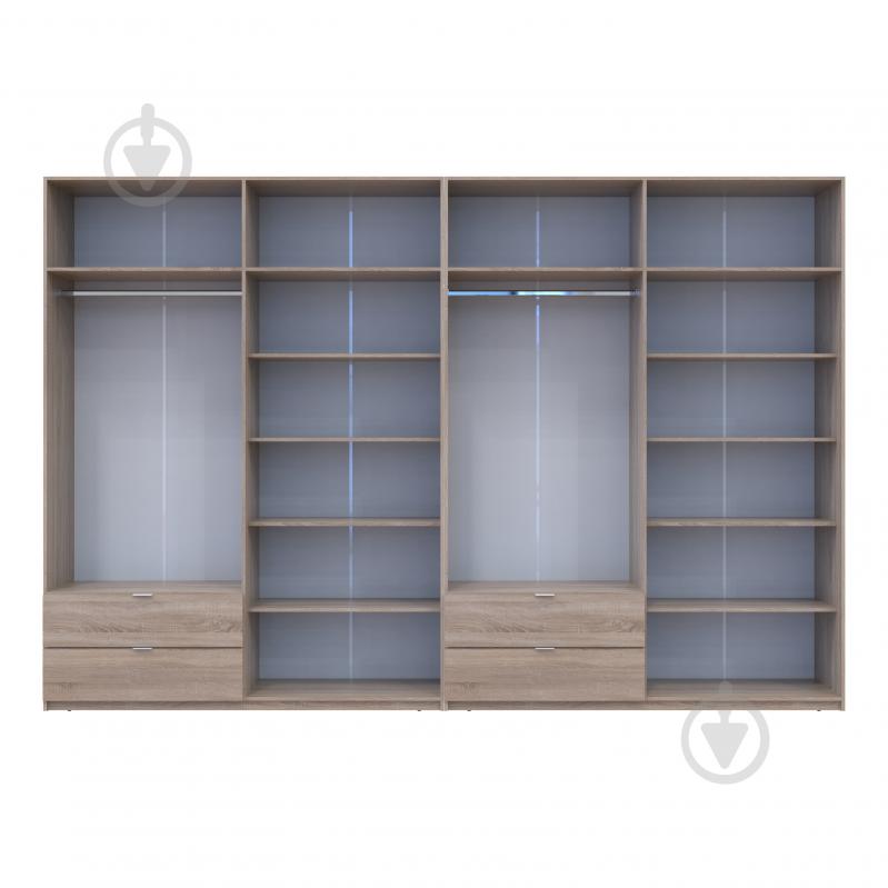 Шафа для одягу Doros Лукас 4+4ДСП 2400х3600х500 мм дуб сонома / дуб сонома - фото 5 Шафа для одягу Doros Лукас 4+4ДСП 2400х3600х500 мм дуб сонома / дуб сонома - фото 5