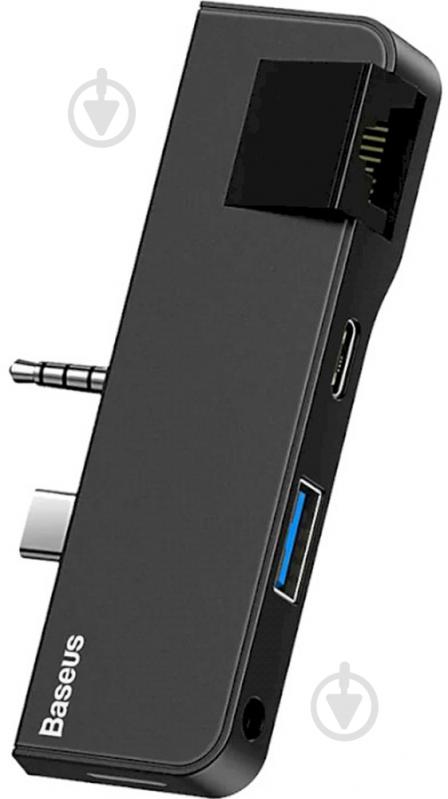 Док-станція BASEUS USB3.1 Type-C+3.5mm - USB 3.0/RJ45/Type-C/3.5mm for Surface Go (CAHUB-FG01) - фото 1