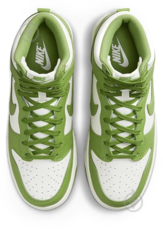 Кроссовки женские демисезонные Nike DUNK HIGH DD1869-300 р.38 белые с зеленым - фото 5 Кроссовки женские демисезонные Nike DUNK HIGH DD1869-300 р.38 белые с зеленым - фото 5
