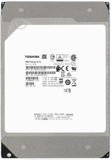 Жесткий диск TOSHIBA 14 ТБ 3,5" SATA III (MG07ACA14TE) silver/black - фото 1