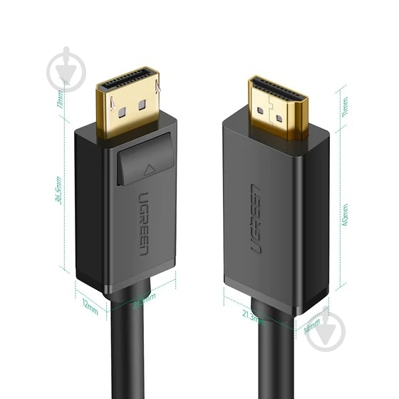 Кабель UGREEN 4K UHD DP to HDMI 2 м black (10202) - фото 2